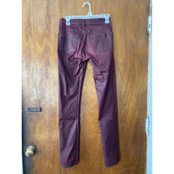 (2) Rock & Republic Women’s Berlin Pants Jeans Waxy Shiny Red Sz4 & Brown Sz6 - Picture 8 of 12